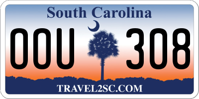 SC license plate OOU308