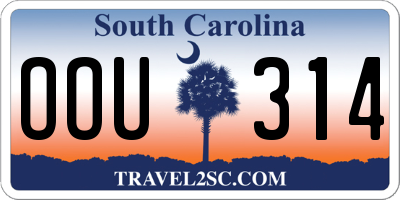 SC license plate OOU314