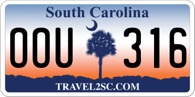 SC license plate OOU316
