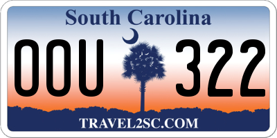 SC license plate OOU322