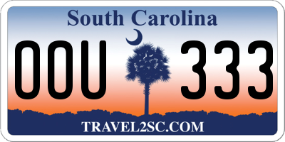 SC license plate OOU333