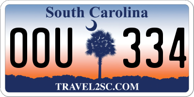 SC license plate OOU334