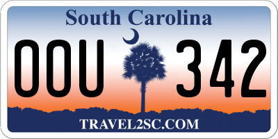 SC license plate OOU342