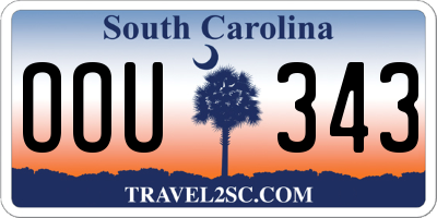 SC license plate OOU343