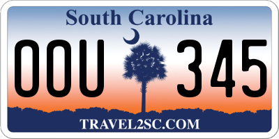 SC license plate OOU345