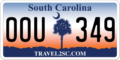 SC license plate OOU349