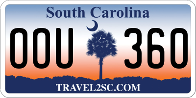 SC license plate OOU360