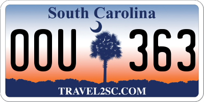 SC license plate OOU363