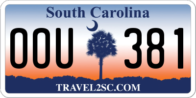 SC license plate OOU381