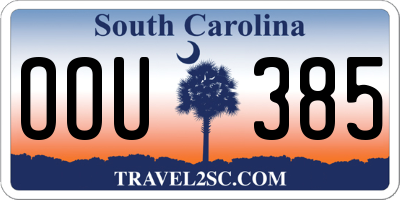 SC license plate OOU385