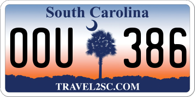 SC license plate OOU386