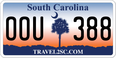 SC license plate OOU388
