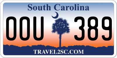 SC license plate OOU389