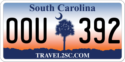 SC license plate OOU392