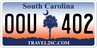 SC license plate OOU402