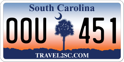 SC license plate OOU451