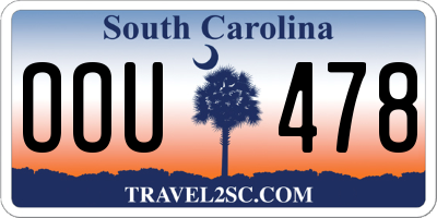 SC license plate OOU478