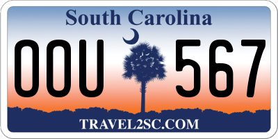 SC license plate OOU567