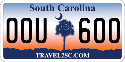 SC license plate OOU600