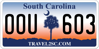 SC license plate OOU603