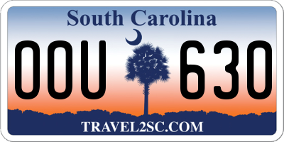 SC license plate OOU630