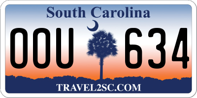 SC license plate OOU634