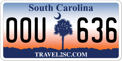 SC license plate OOU636