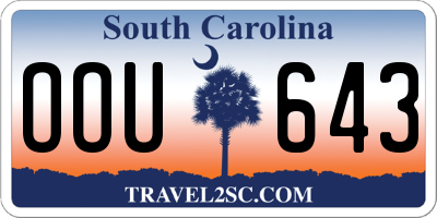 SC license plate OOU643