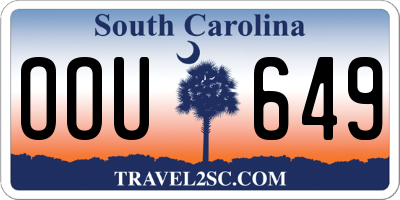 SC license plate OOU649