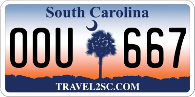 SC license plate OOU667