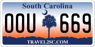SC license plate OOU669