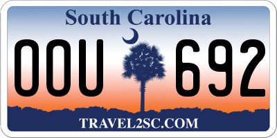 SC license plate OOU692