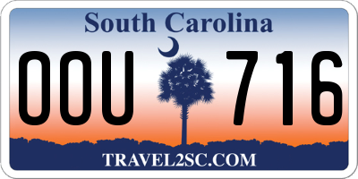 SC license plate OOU716
