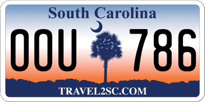 SC license plate OOU786
