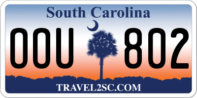 SC license plate OOU802