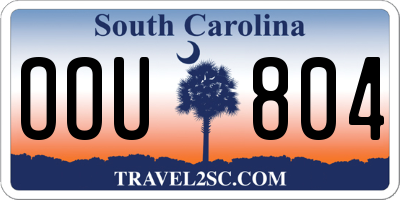 SC license plate OOU804