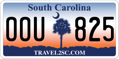 SC license plate OOU825