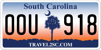 SC license plate OOU918