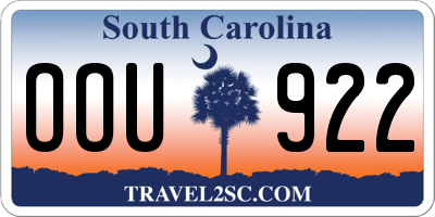 SC license plate OOU922