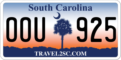 SC license plate OOU925