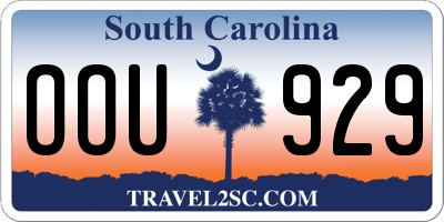 SC license plate OOU929