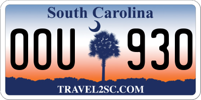 SC license plate OOU930