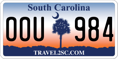 SC license plate OOU984