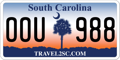 SC license plate OOU988