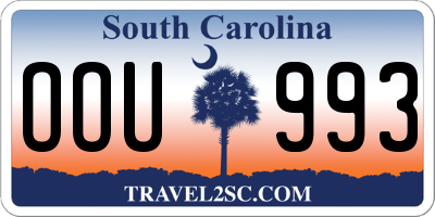 SC license plate OOU993