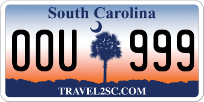 SC license plate OOU999