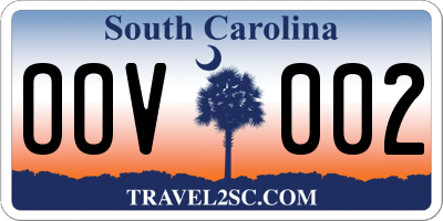 SC license plate OOV002
