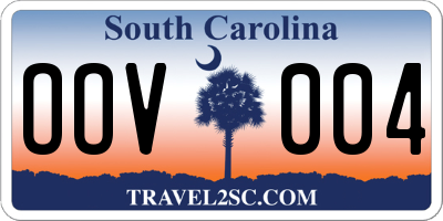 SC license plate OOV004