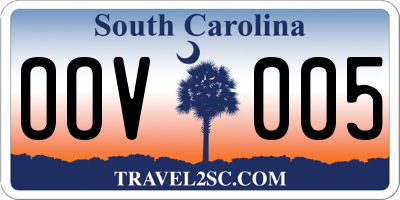 SC license plate OOV005