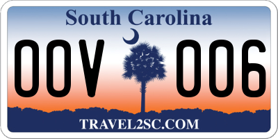 SC license plate OOV006